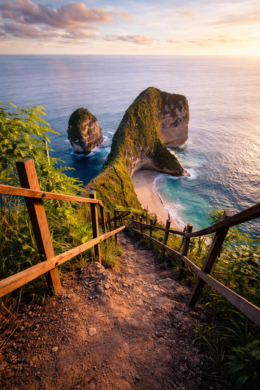 Nusa Penida coastline — turquoise water and dramatic cliffs at Kelingking Beach, Bali