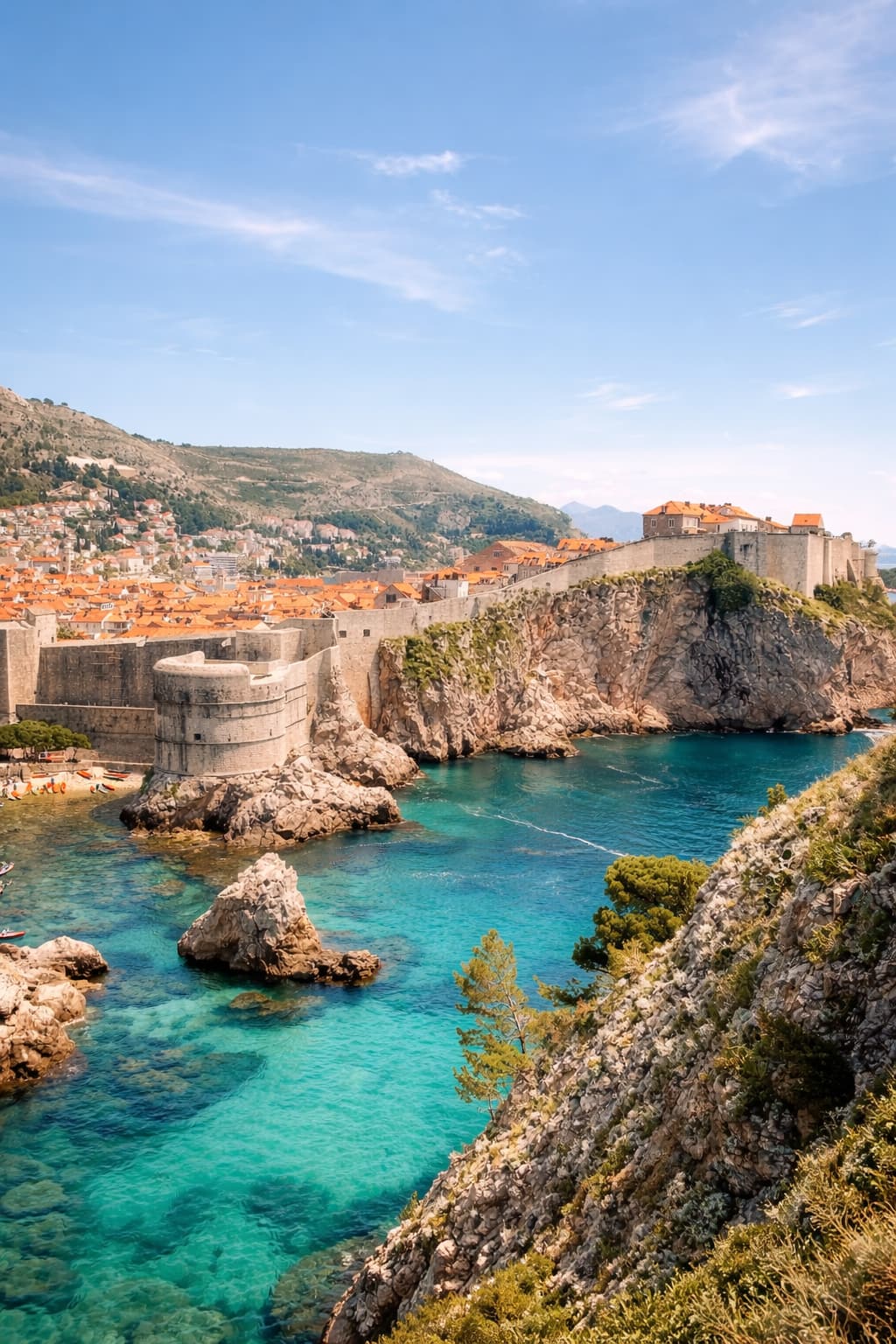 Coastal road along the Dalmatian Coast between Dubrovnik and Split, Croatia