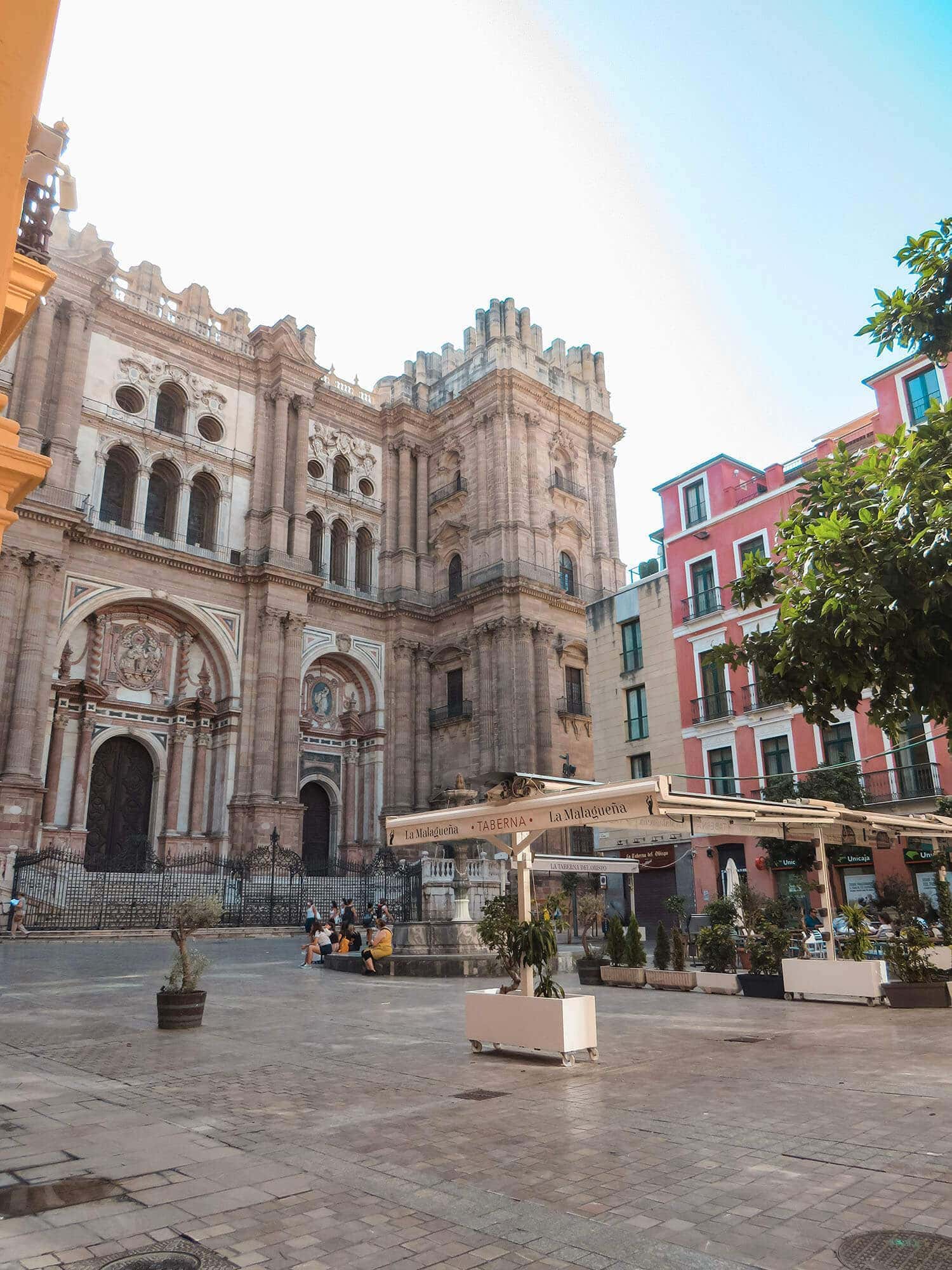 Málaga Cathedral and the Plaza del Obispo, one of the coastal cities in Andalusia