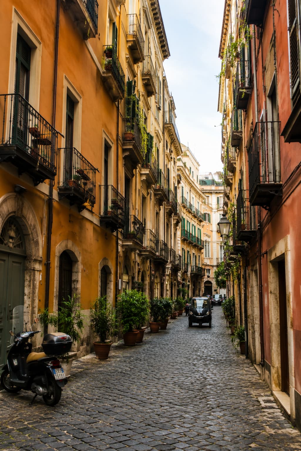 Salerno old town street, the base for day trips from Salerno