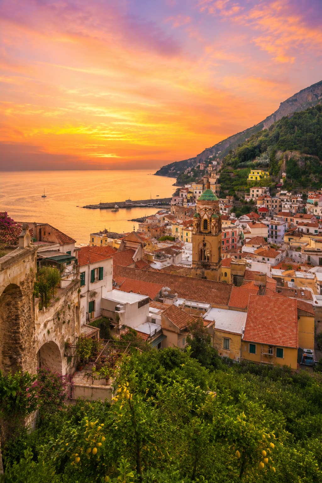 Quiet medieval lane in Salerno's historic centre