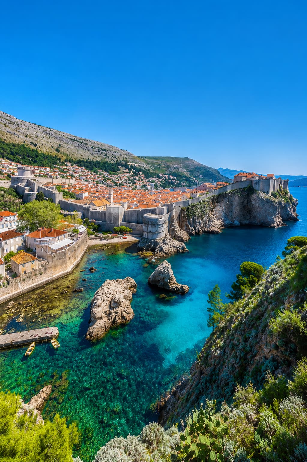 Croatia in September vs July — Dubrovnik old town rooftops above the Adriatic