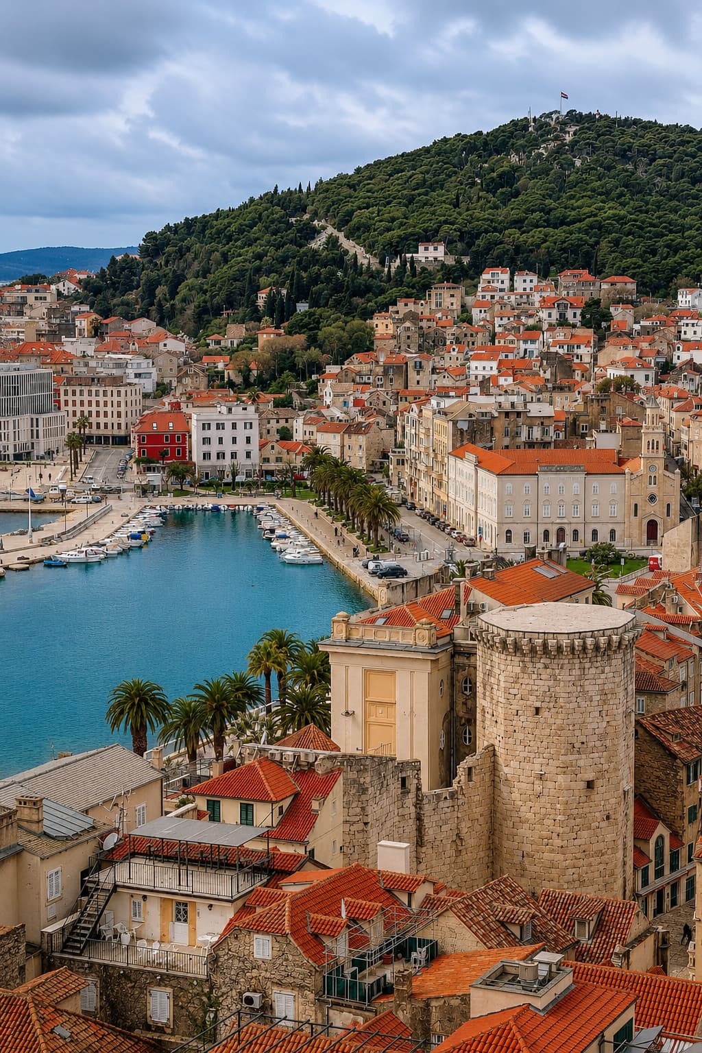 Crowds queuing along Dubrovnik's city walls in peak July sun