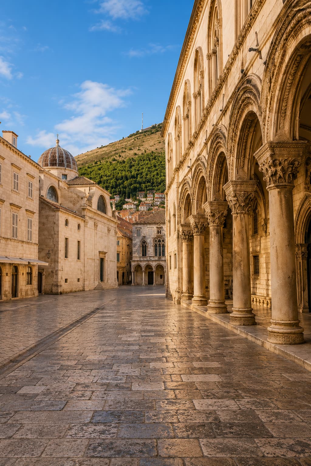 Dubrovnik Old Town limestone streets in calmer September light