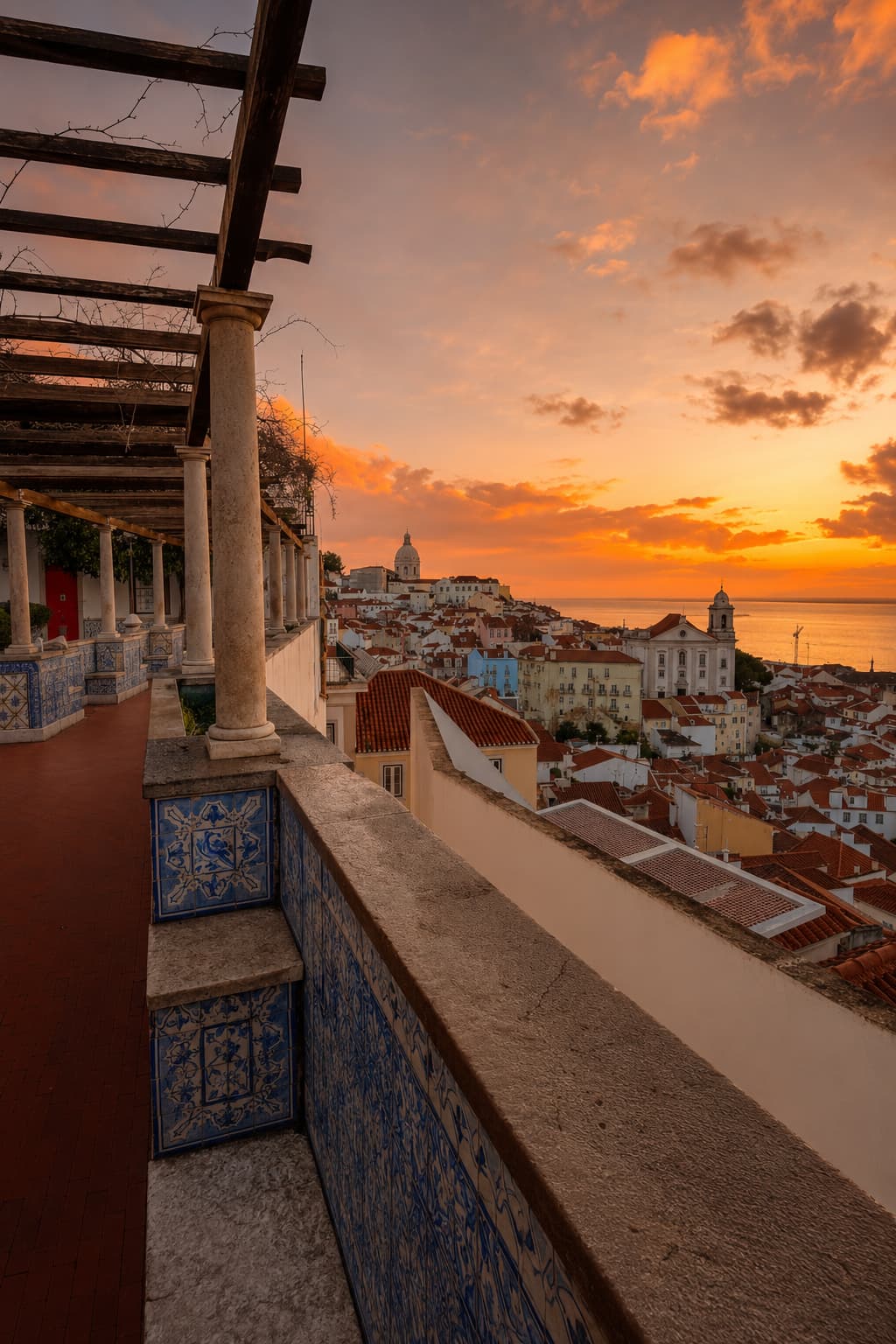 Lisbon Alfama sunset view from miradouro, best European cities in October