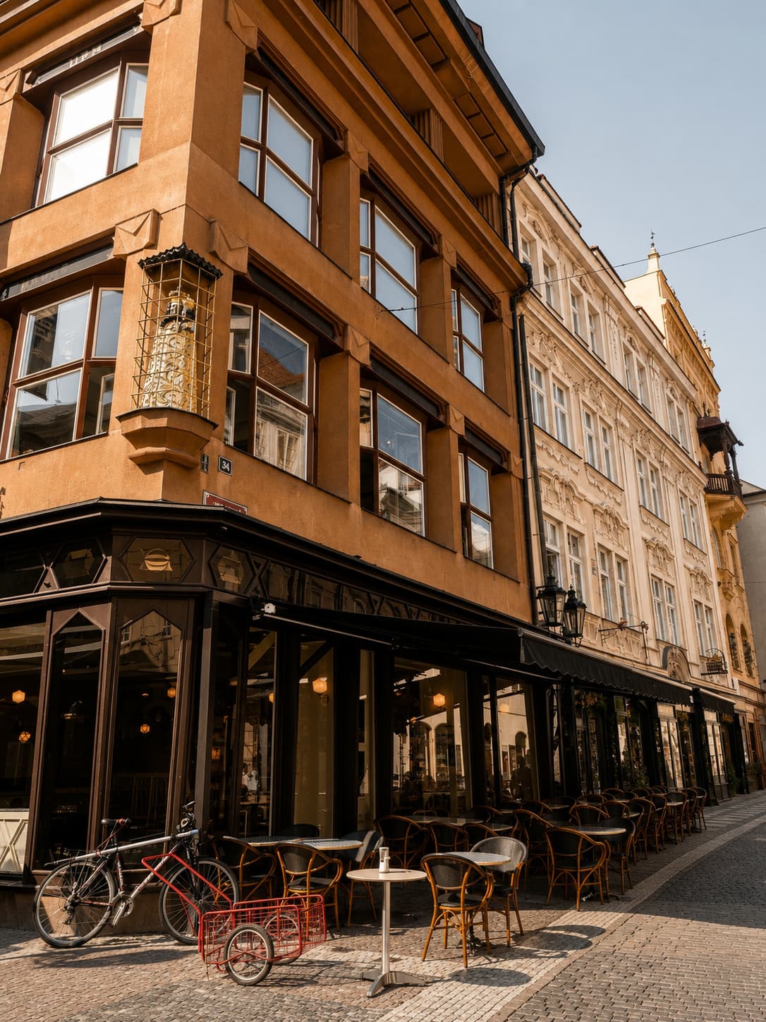 Exterior of the House of the Black Madonna on Celetná street, home to Grand Café Orient, one of the best cafes in Prague